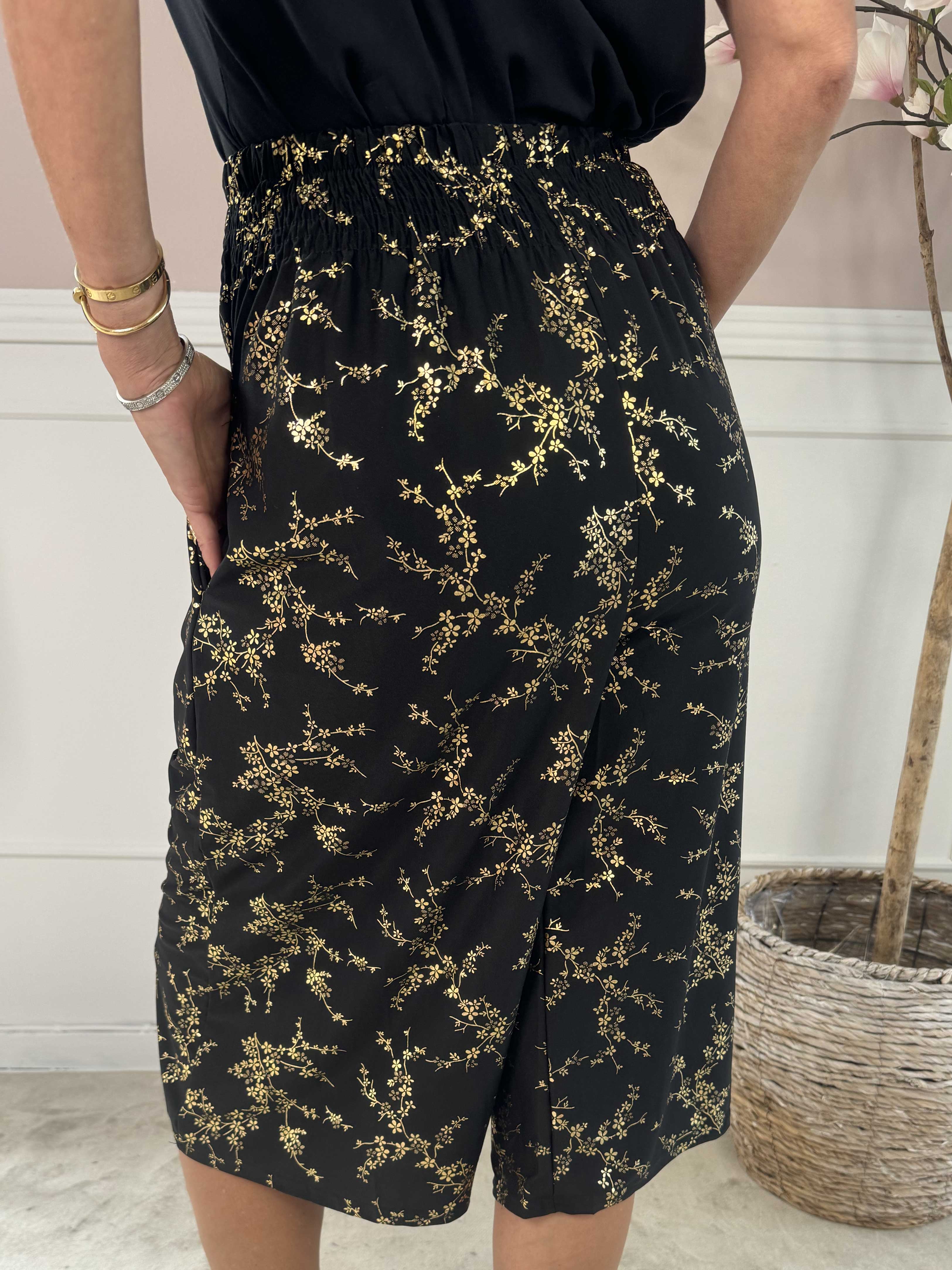 Pams Gold Knickers - Knickers i elastiskt tyg med resårkant